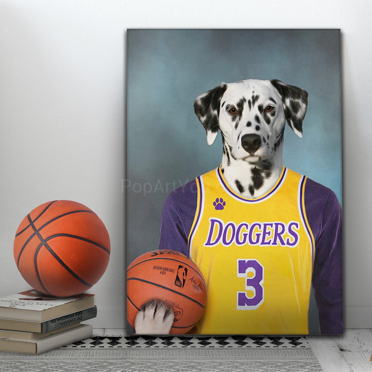 Basketball Pet Dog Head Painting