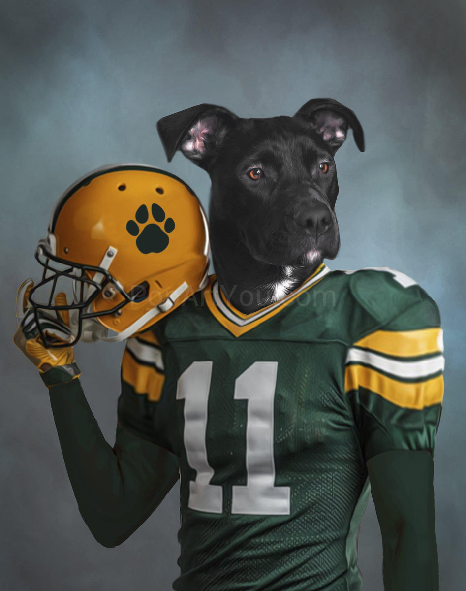 Custom Pet Portrait Football Newyork Jets Canvas Funny Pet 