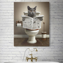 Load image into Gallery viewer, cat bathroom art
