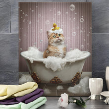 Load image into Gallery viewer, cat bathroom art
