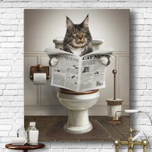 Load image into Gallery viewer, cat bathroom art
