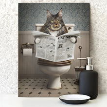 Load image into Gallery viewer, cat bathroom art
