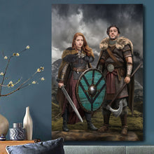 Load image into Gallery viewer, Vikings, swords and shields portrait

