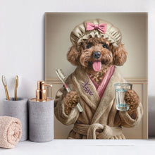 Load image into Gallery viewer, Shower cap dog bathroom art - var.5
