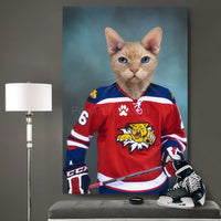 Hockey Player of your favorite team male pet portrait