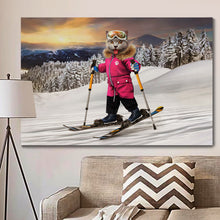 Load image into Gallery viewer, Skiing female pet portrait
