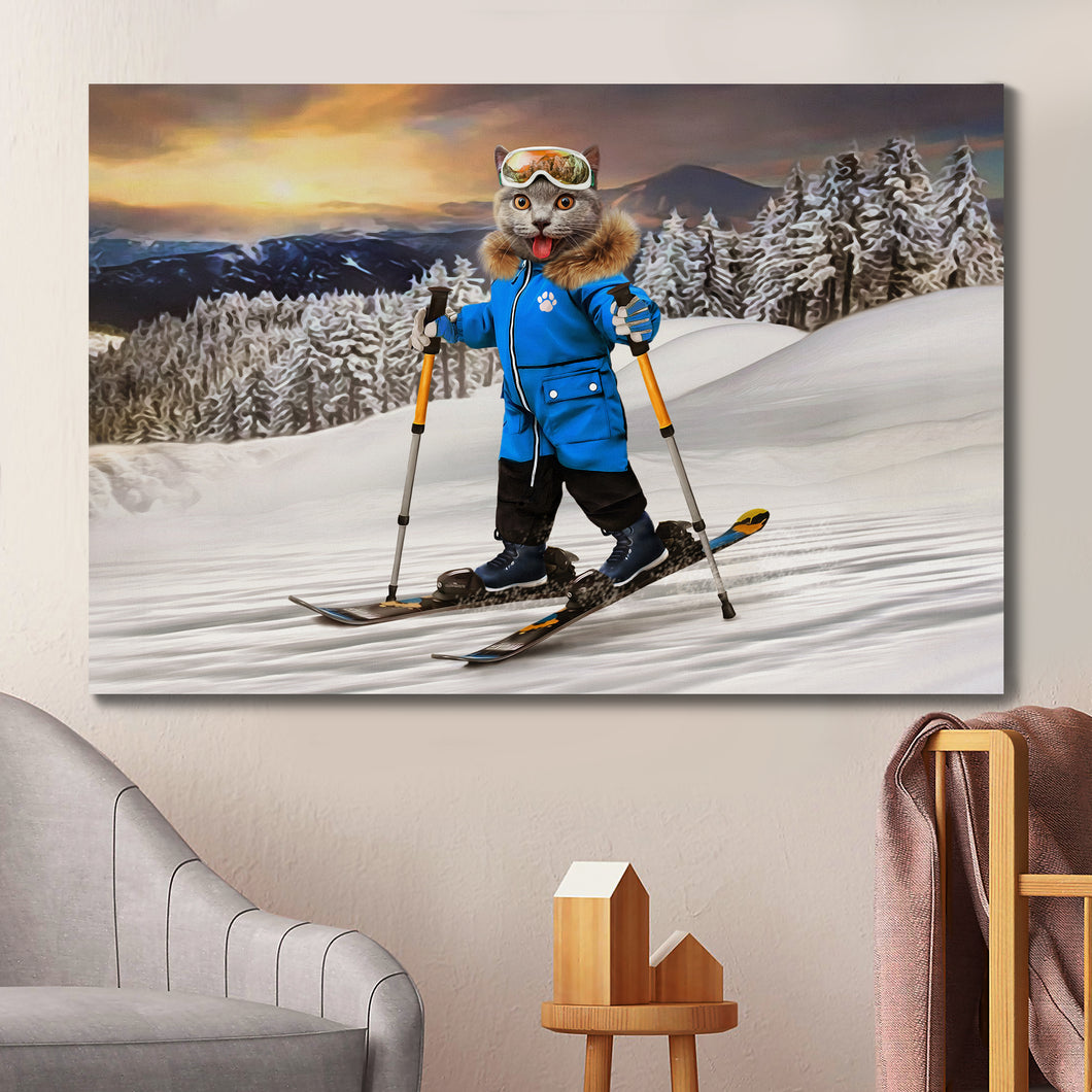 Skiing male pet portrait