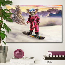 Load image into Gallery viewer, Snowboard female pet portrait
