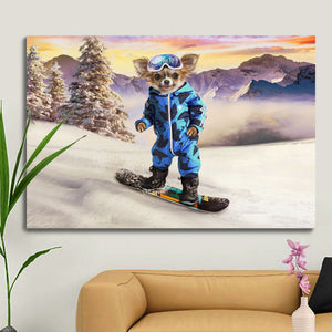 Snowboard male pet portrait