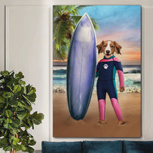 Load image into Gallery viewer, Surfing female pet portrait
