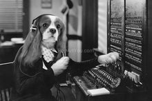 Load image into Gallery viewer, Telegraph operator retro pet portrait
