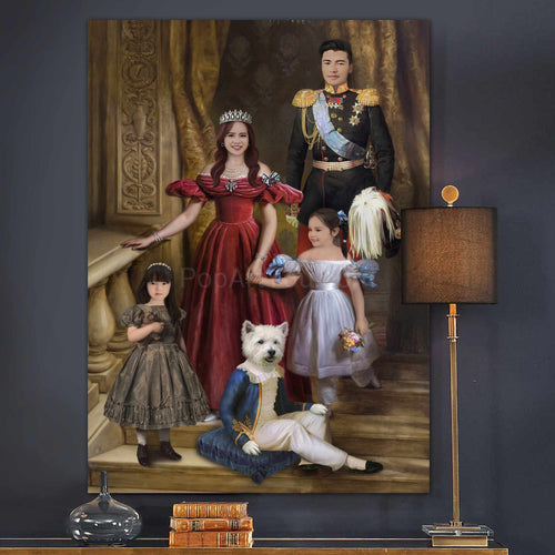 The second Universal family template with pets in attire for any family combination portrait