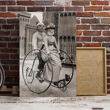 Load image into Gallery viewer, A bicycle with big wheels retro pet portrait
