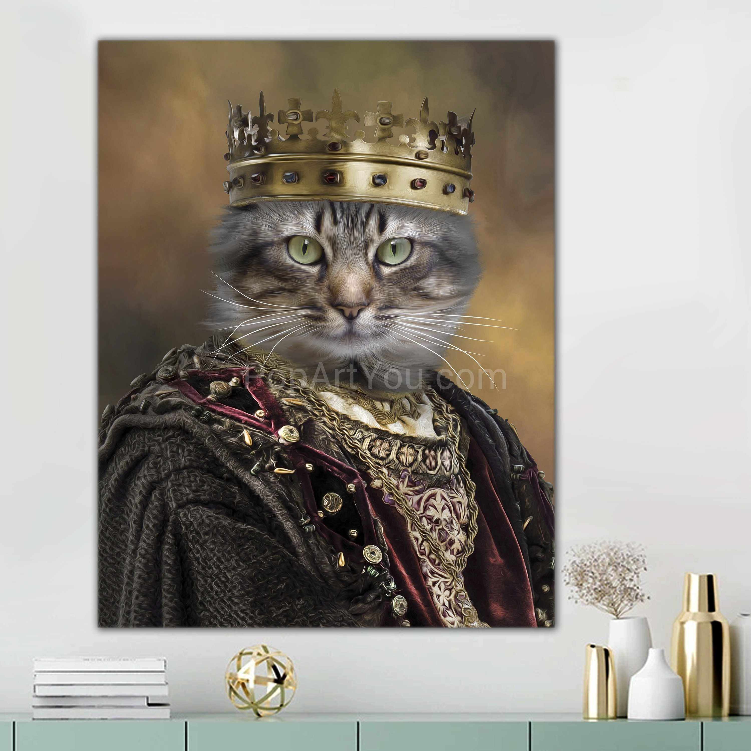 Custom Cat Portrait Personalized Viking Cat Portrait Digital 