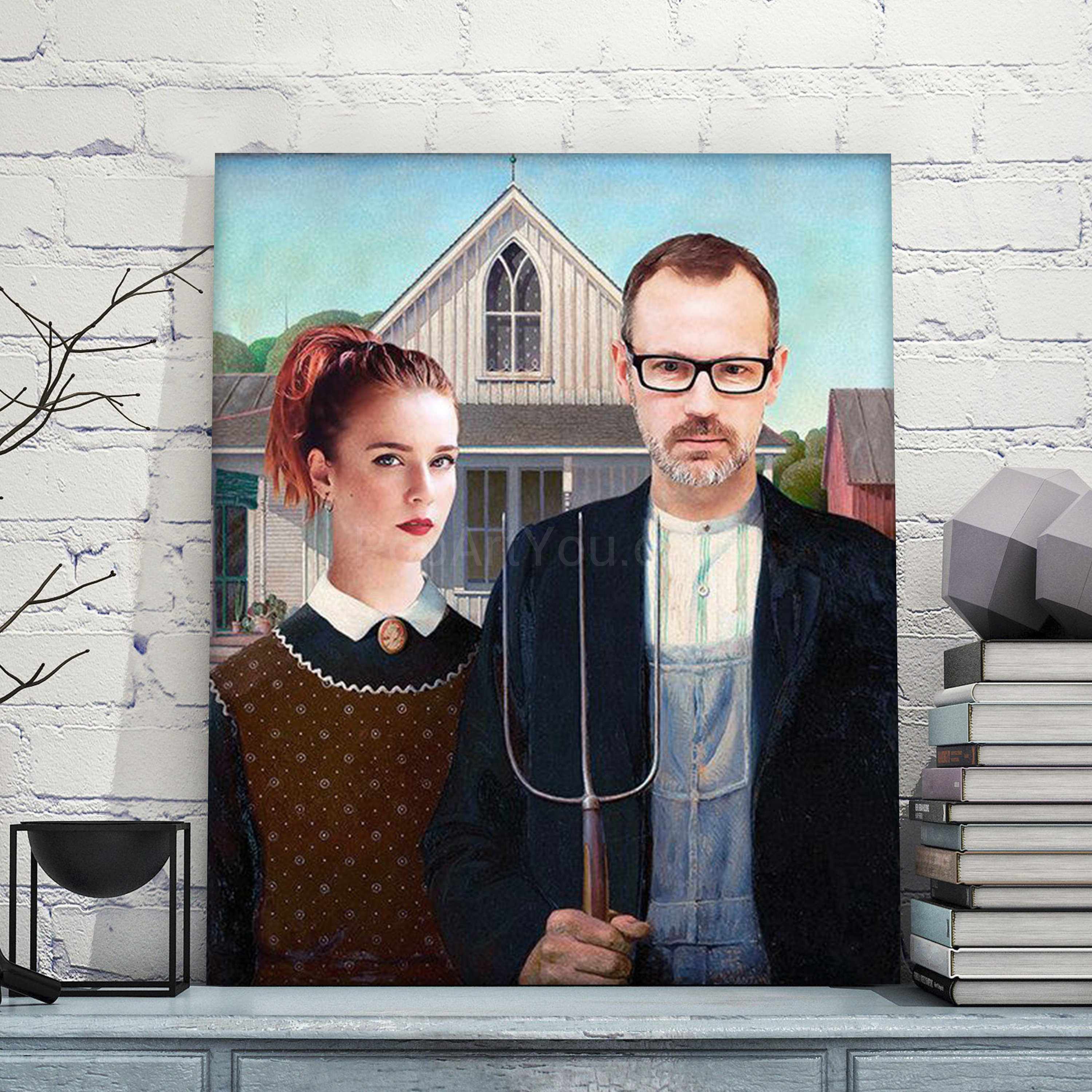 American Gothic good Framed Canvas